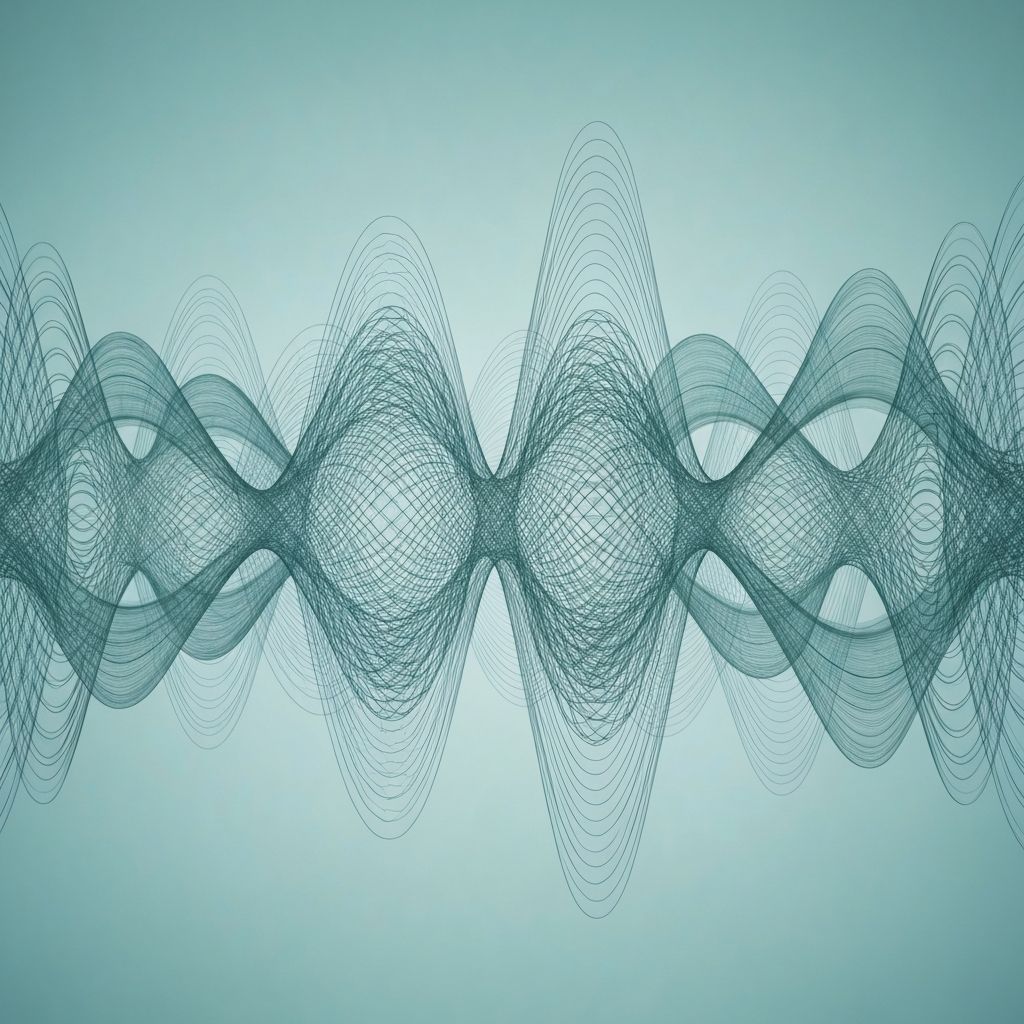 Visualización abstracta de ondas sonoras